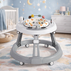 مشاية أطفال متعددة الاستخدامات بارتفاع قابل للتعديل ومقعد مبطن