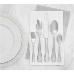 طقم أدوات مائدة من أمازون بيسكس، 20 قطعة من الفولاذ المقاوم للصدأ بحافة لؤلؤية، تكفي 4 أشخاص - لون فضي - Sooqja سوقجة