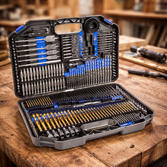 طقم ريونيم المكوّن من 246 قطعة – مثقاب واكسسوارات متعددة الاستخدامات للحفر في المعادن، الخشب، البلاط والطوب