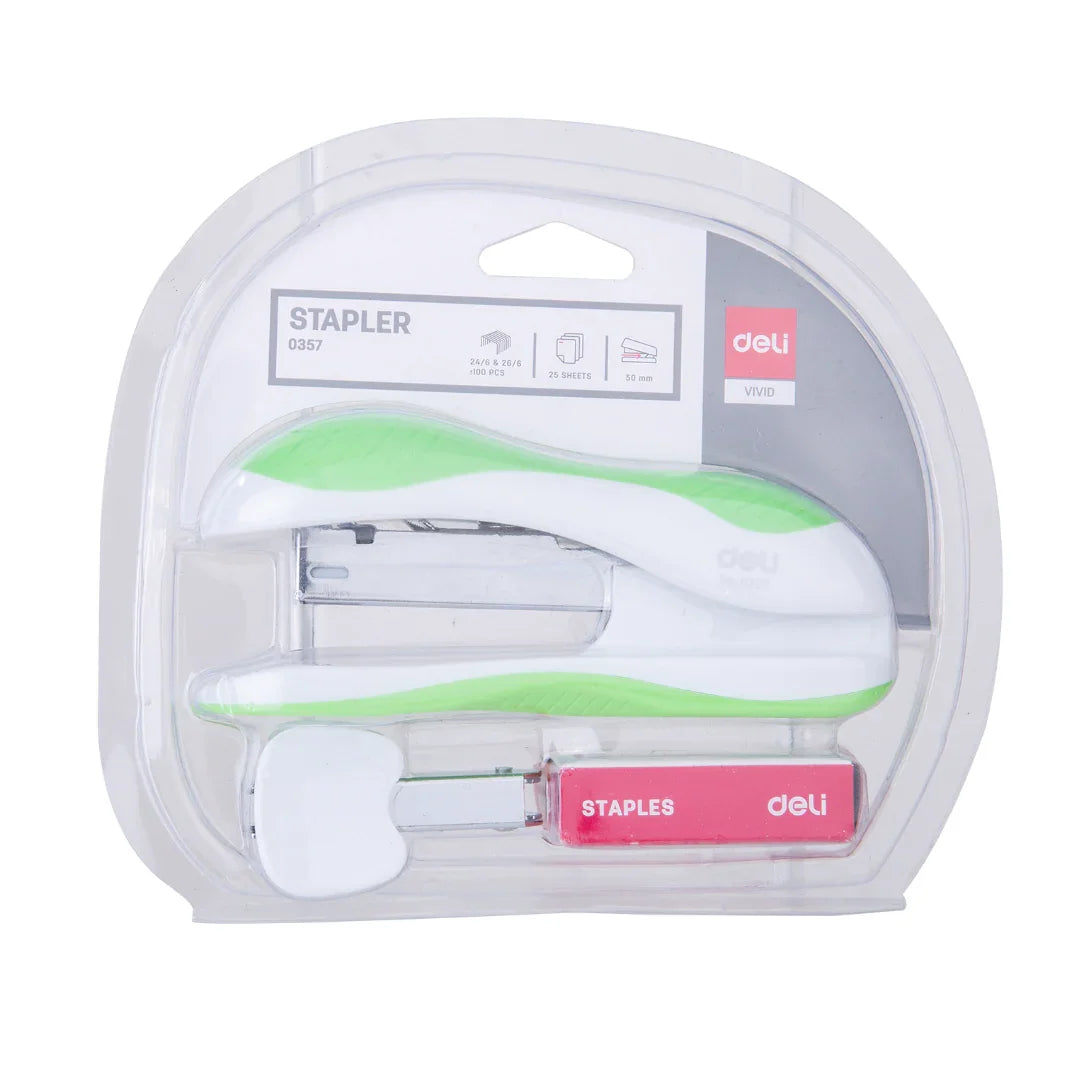 مكبس ديلي Deli stapler مع 100 كبسه ... و مزيل الكبسات staple remover - Sooqja سوقجة