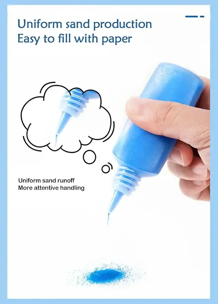 12 ورقة من صور الرسم بالرمل ، 12 زجاجة رمل ملون، مجموعة ورق فني رملي للحرف اليدوية - Sooqja سوقجة