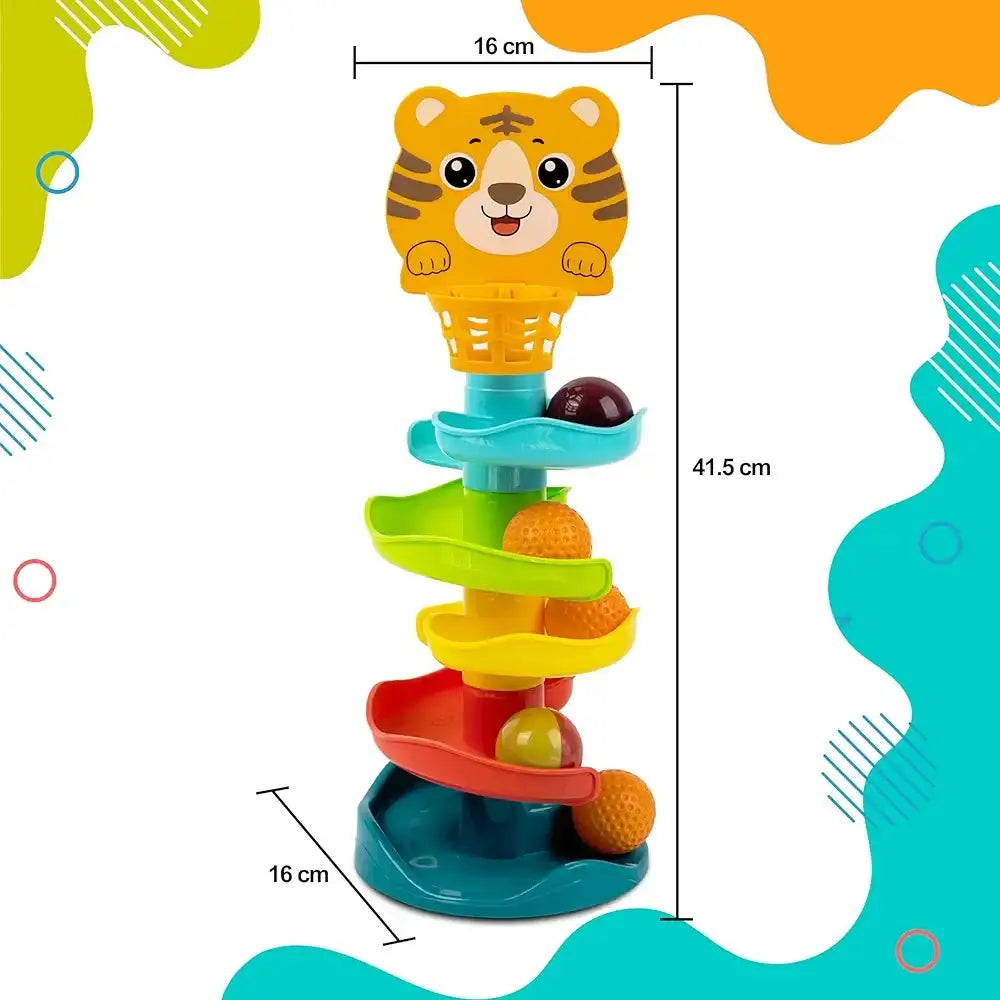 لعبة تعليمية مبكرة للأطفال على شكل برج كرات متدحرجة، مسار دوار - Sooqja سوقجة