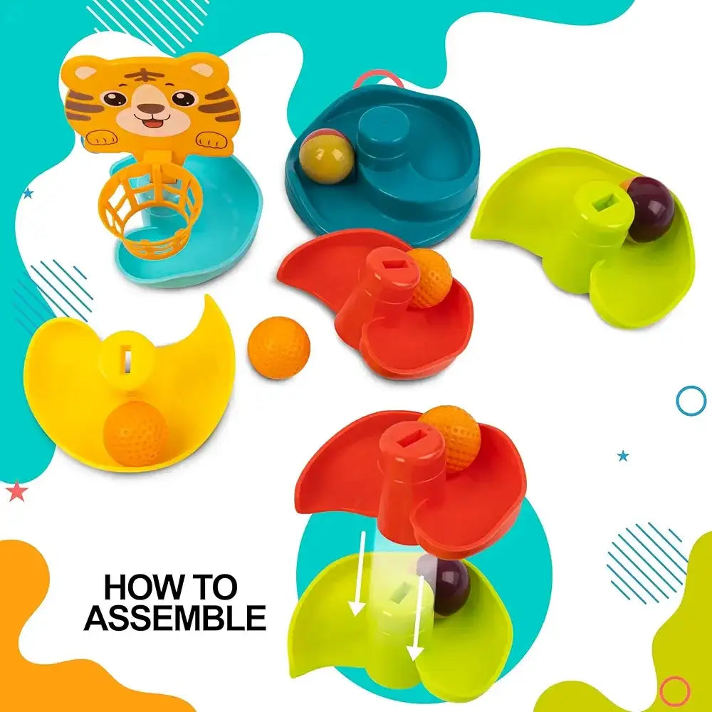 لعبة تعليمية مبكرة للأطفال على شكل برج كرات متدحرجة، مسار دوار - Sooqja سوقجة