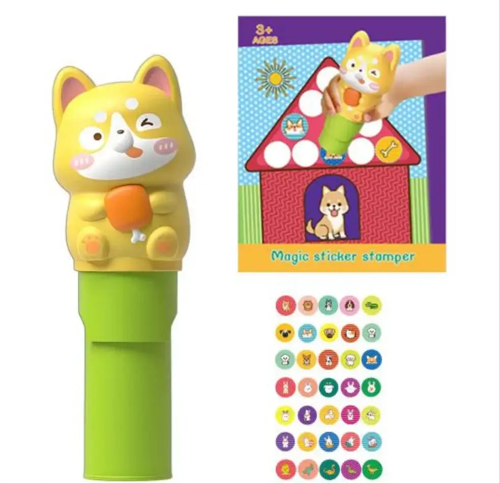 لعبة الملصقات السحرية 200 ملصق فني، بثلاثة أشكال ديناصور، قطة، أرنب - Sooqja سوقجة