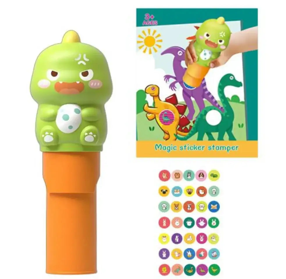 لعبة الملصقات السحرية 200 ملصق فني، بثلاثة أشكال ديناصور، قطة، أرنب - Sooqja سوقجة