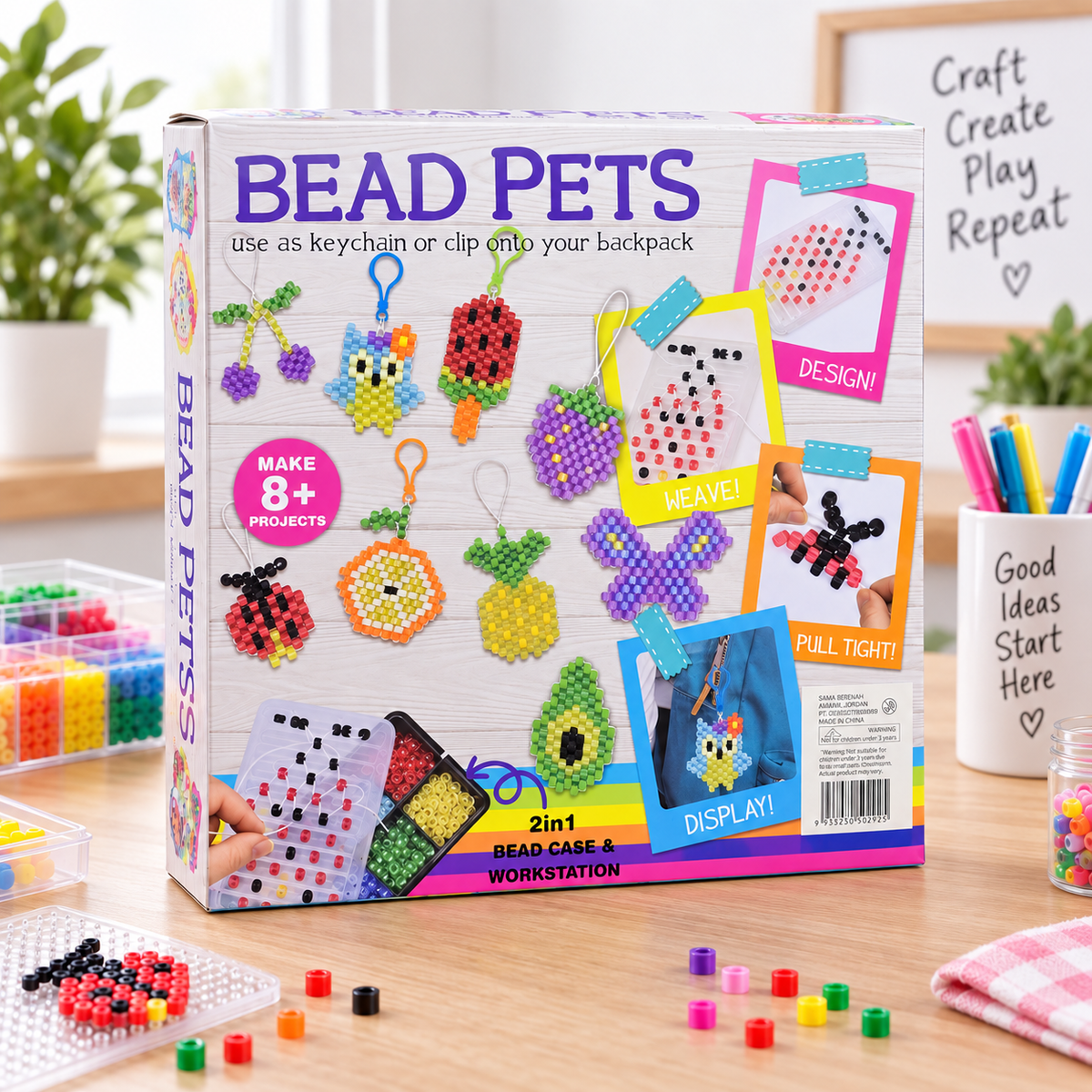 طقم خرز Bead Pets - عرض أمامي واقعي