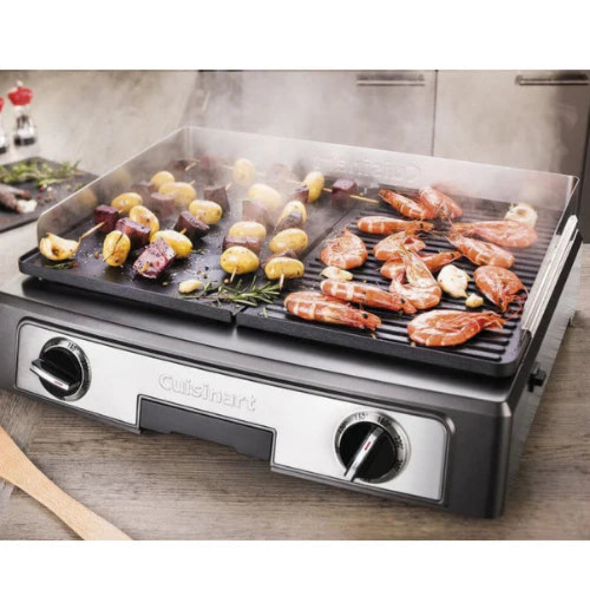 Cuisinart Plancha BBQ Elite أثناء شوي الطعام