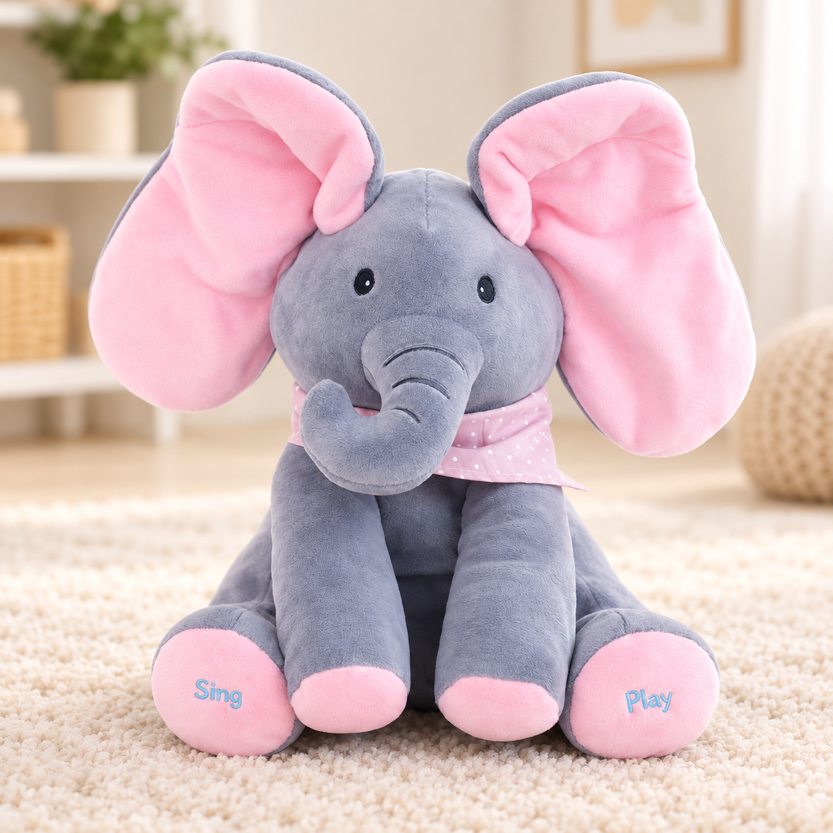 sqj-g4-elephant-01 فيل بيكابو التفاعلي الزهري - صورة إضافية 1