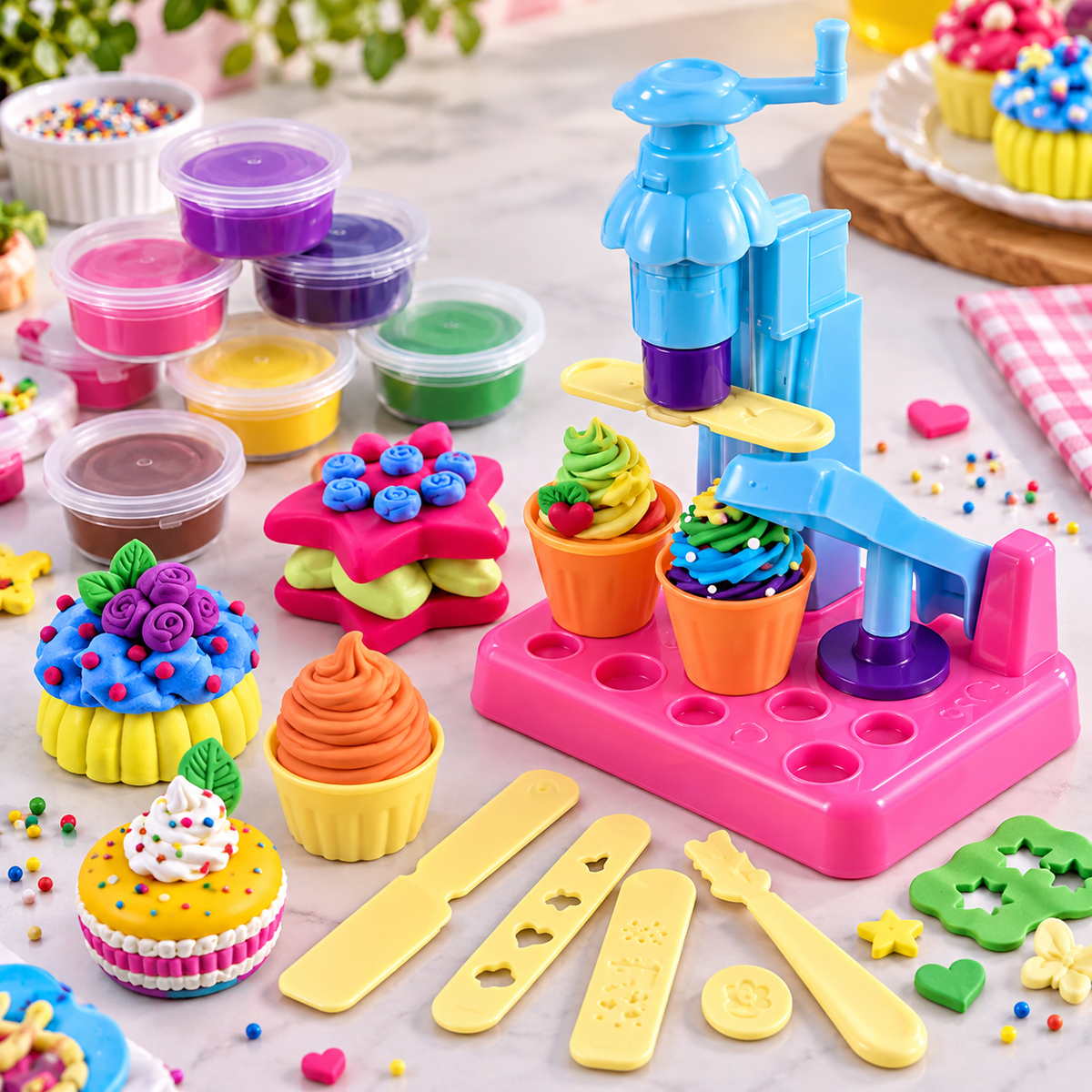 طقم Magic Clay مع آلة تشكيل المعجون والأدوات - عرض بدون العبوة