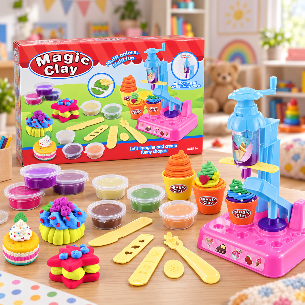 لعبة Magic Clay لصناعة الحلويات - عرض تفصيلي للآلة والمعجون