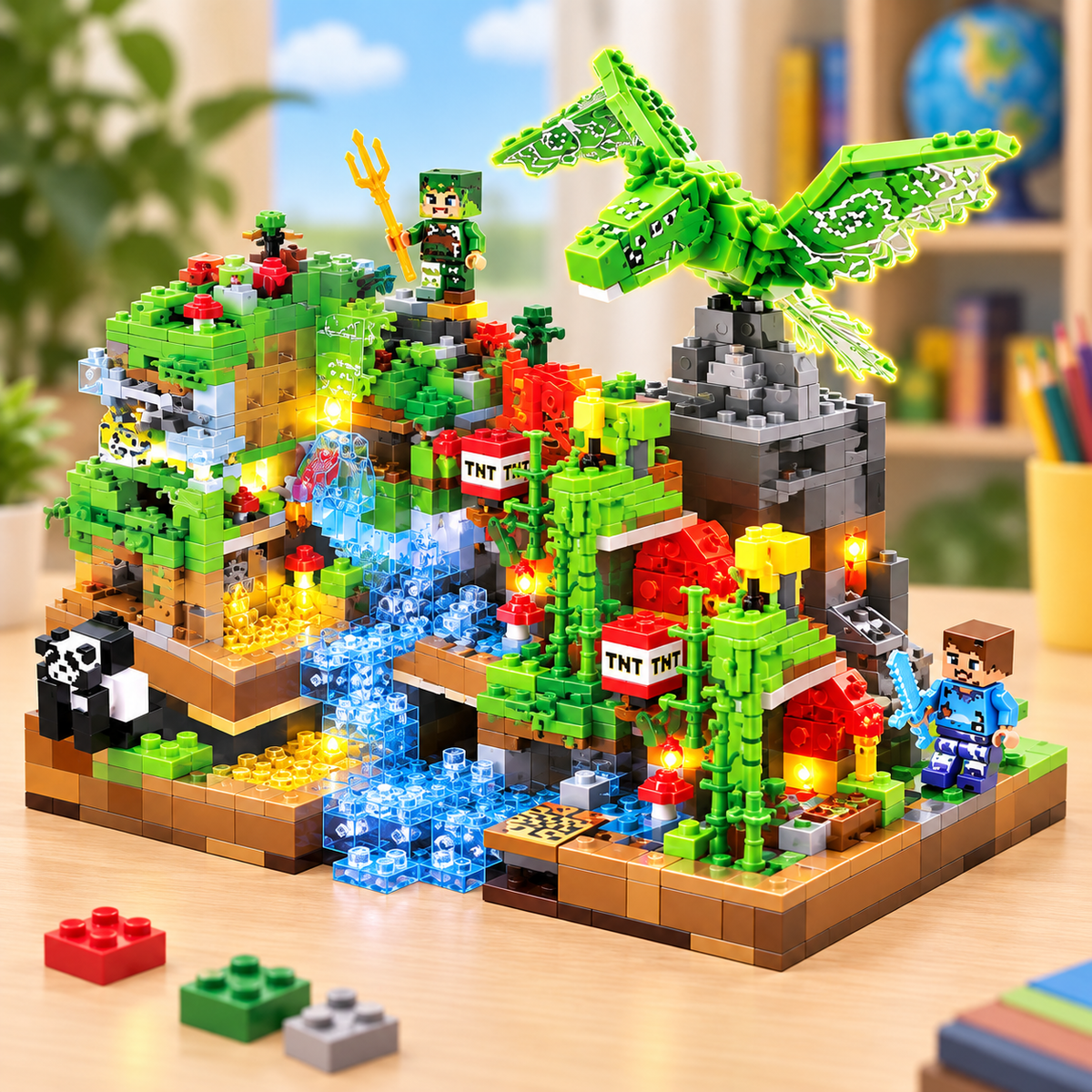 طقم My World Blocks LB607 - عرض أمامي للمجسم بعد التركيب