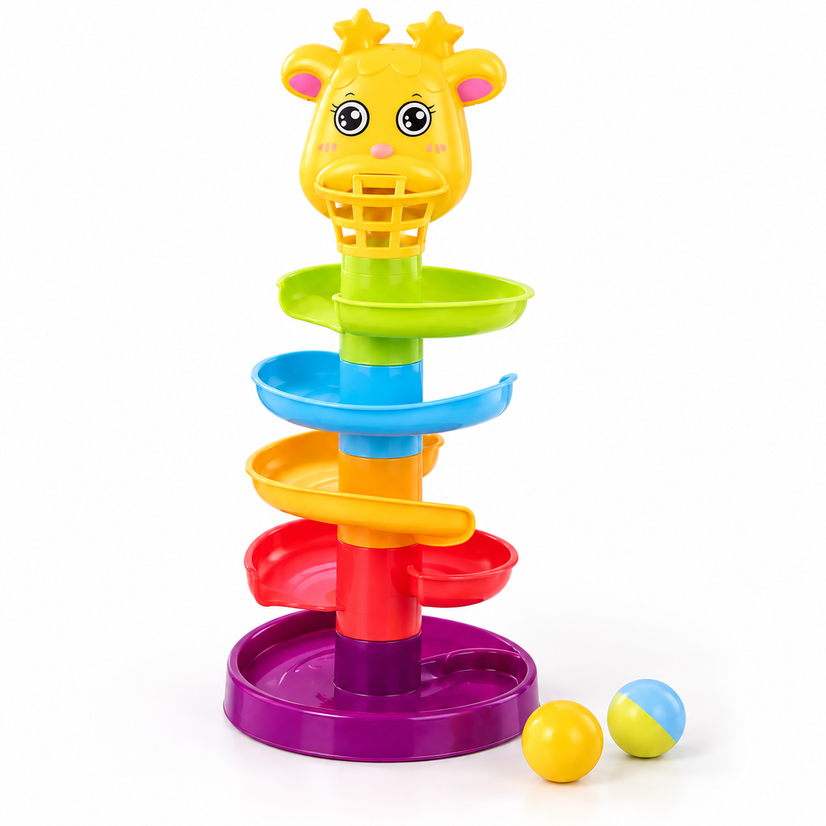 لعبة Orbit Spin Ball - نموذج الزرافة مع مسارات ملونة وكرات