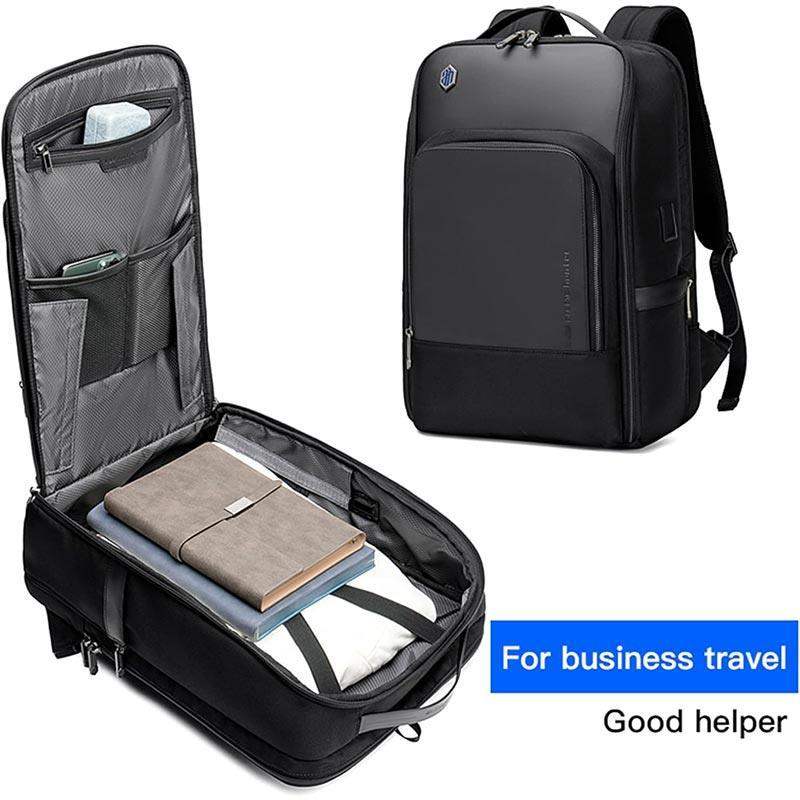 حقيبة ظهر Arctic Hunter B00403 للرجال - مقاومة للماء، مصنوعة من مادة صناعية متينة، مزودة بمنفذ USB وسماعة رأس مدمجين