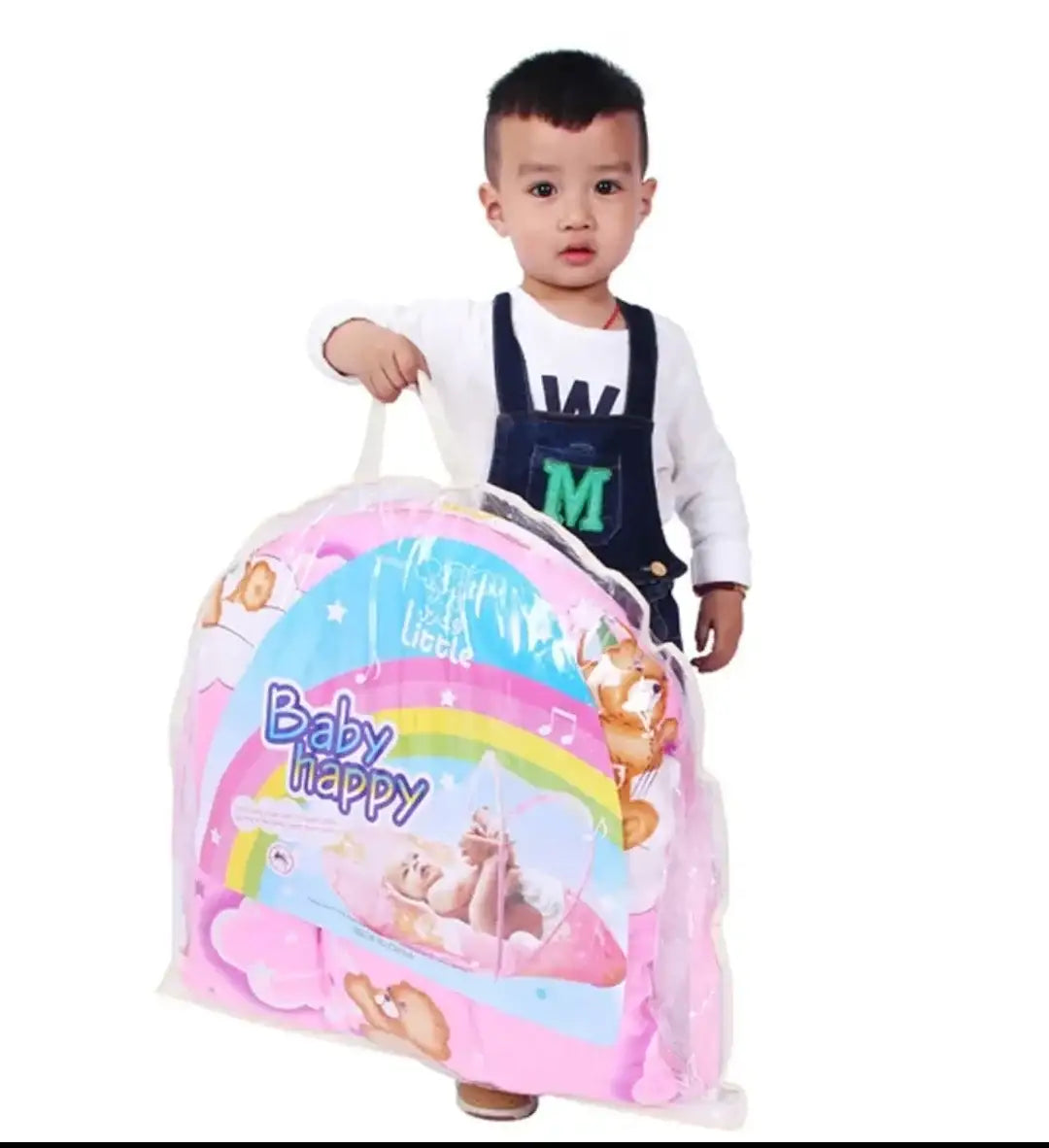 ناموسية بيبي هابي Baby Happy مع فرشة مبطنة للأطفال – لون زهري وازرق - Sooqja سوقجة