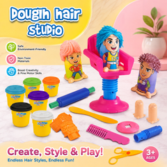 لعبة صالون الشعر بالصلصال للأطفال – Dough Hair Studio