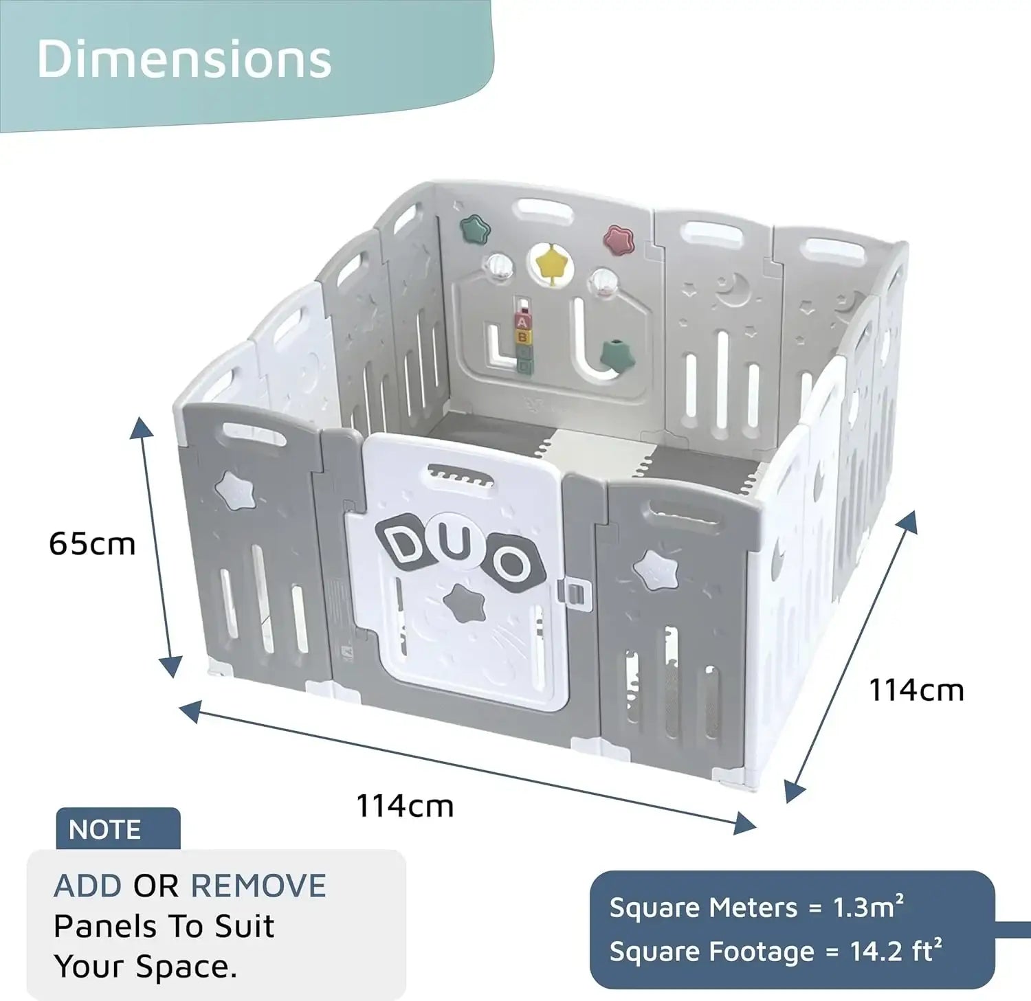 حاجز أطفال متعدد الاستخدامات من Venture – موديل All Star Duo باللون الرمادي، مع حصائر لعب وكرات لعب - Sooqja سوقجة