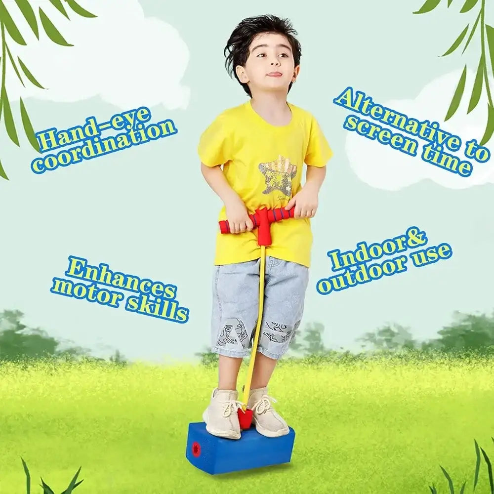 لعبة بوجو جامبر من الإسفنج للأطفال، عصي بوجو لتدريب الأطفال الصغار مع أصوات صرير، لعبة نطاطة للأولاد والبنات متوفرة بألون الازرق/الزهري - Sooqja سوقجة