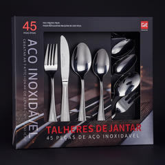 طقم أدوات مائدة من الستانلس ستيل – 45 قطعة من C&E Kitchenware