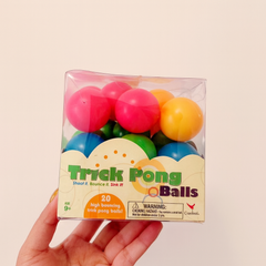 كرات "Trick Pong Balls" الملوّنة – 20 كرة عالية القفز، ممتعة ومسلية لكل العائلة! 🎉       "Trick pong balls"