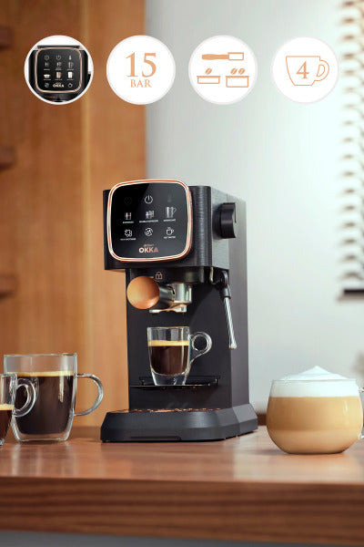 ماكينة صنع الإسبريسو OK0034 Okka Espresso Solo – تجربة قهوة مميزة بحجم صغير