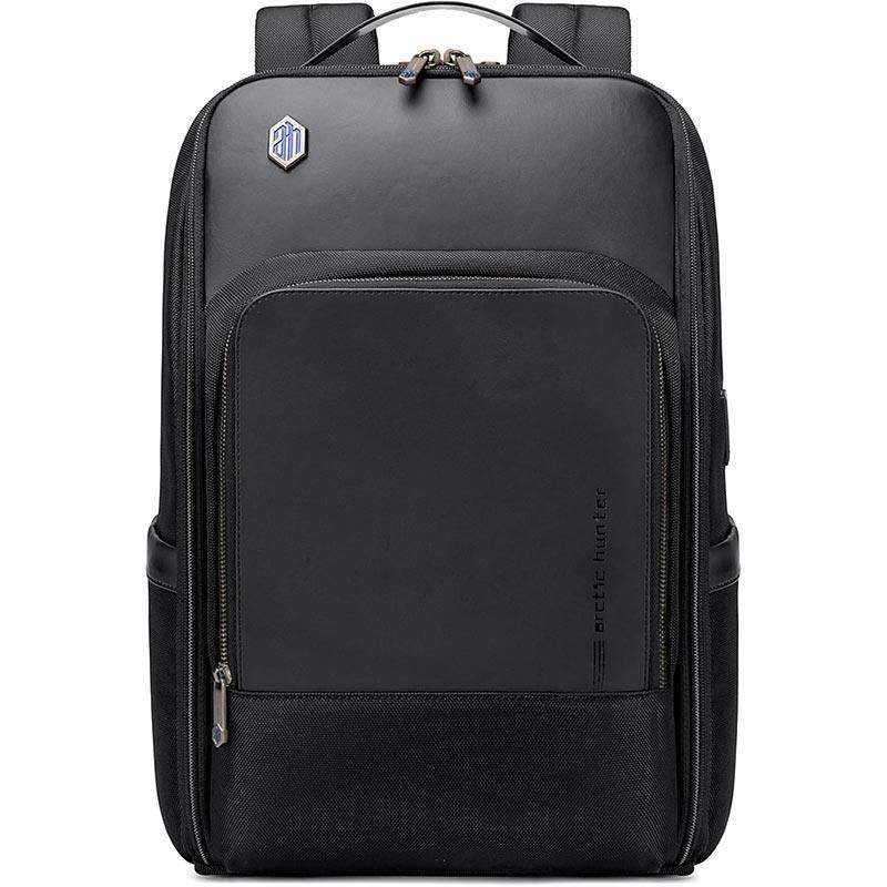 حقيبة ظهر Arctic Hunter B00403 للرجال - مقاومة للماء، مصنوعة من مادة صناعية متينة، مزودة بمنفذ USB وسماعة رأس مدمجين