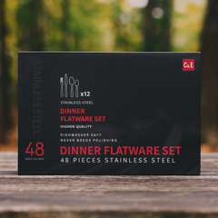 طقم أدوات مائدة من الستانلس ستيل – 48 قطعة من C&E Kitchenware