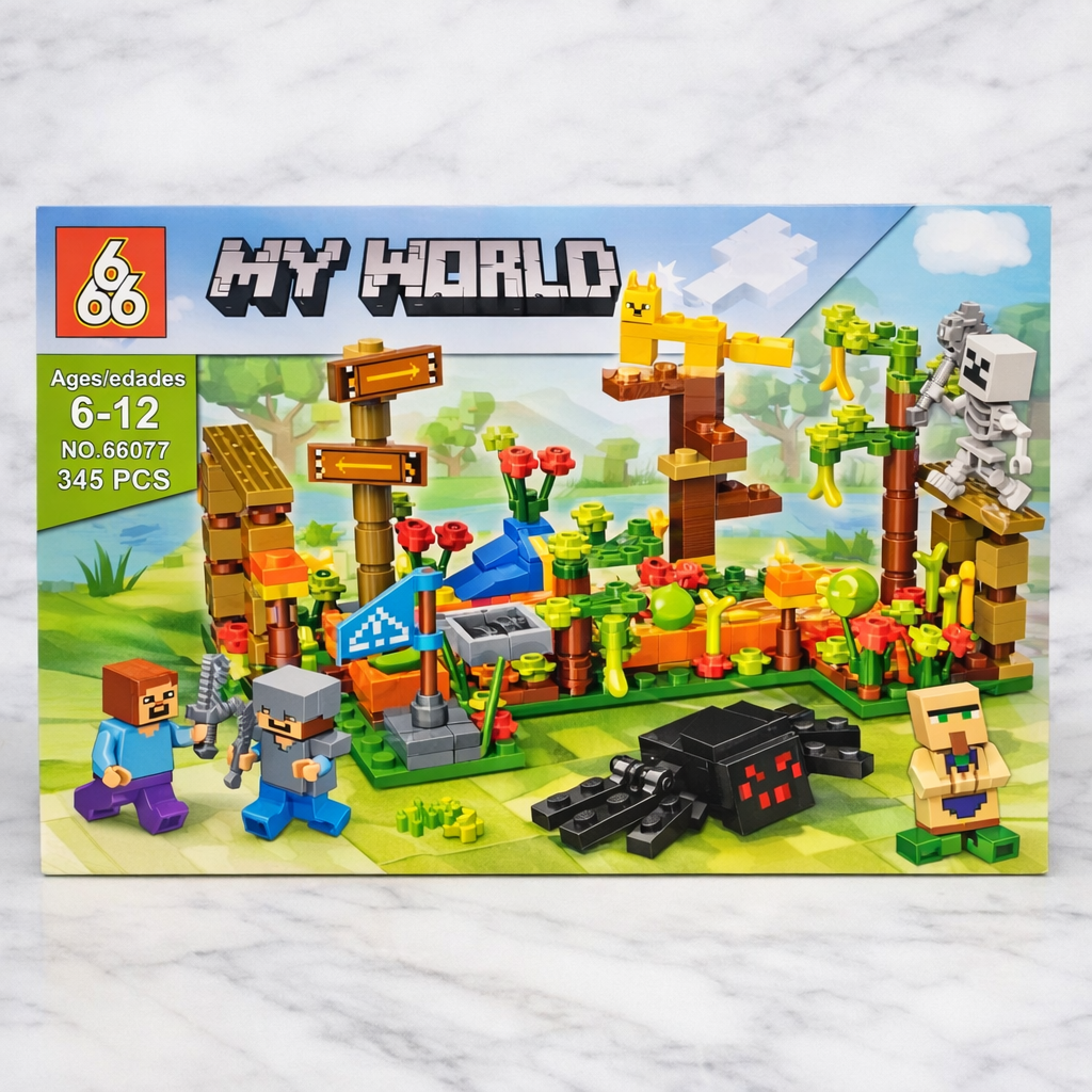مجموعة ليغو MY WORLD - 345 قطعة لبناء المغامرات