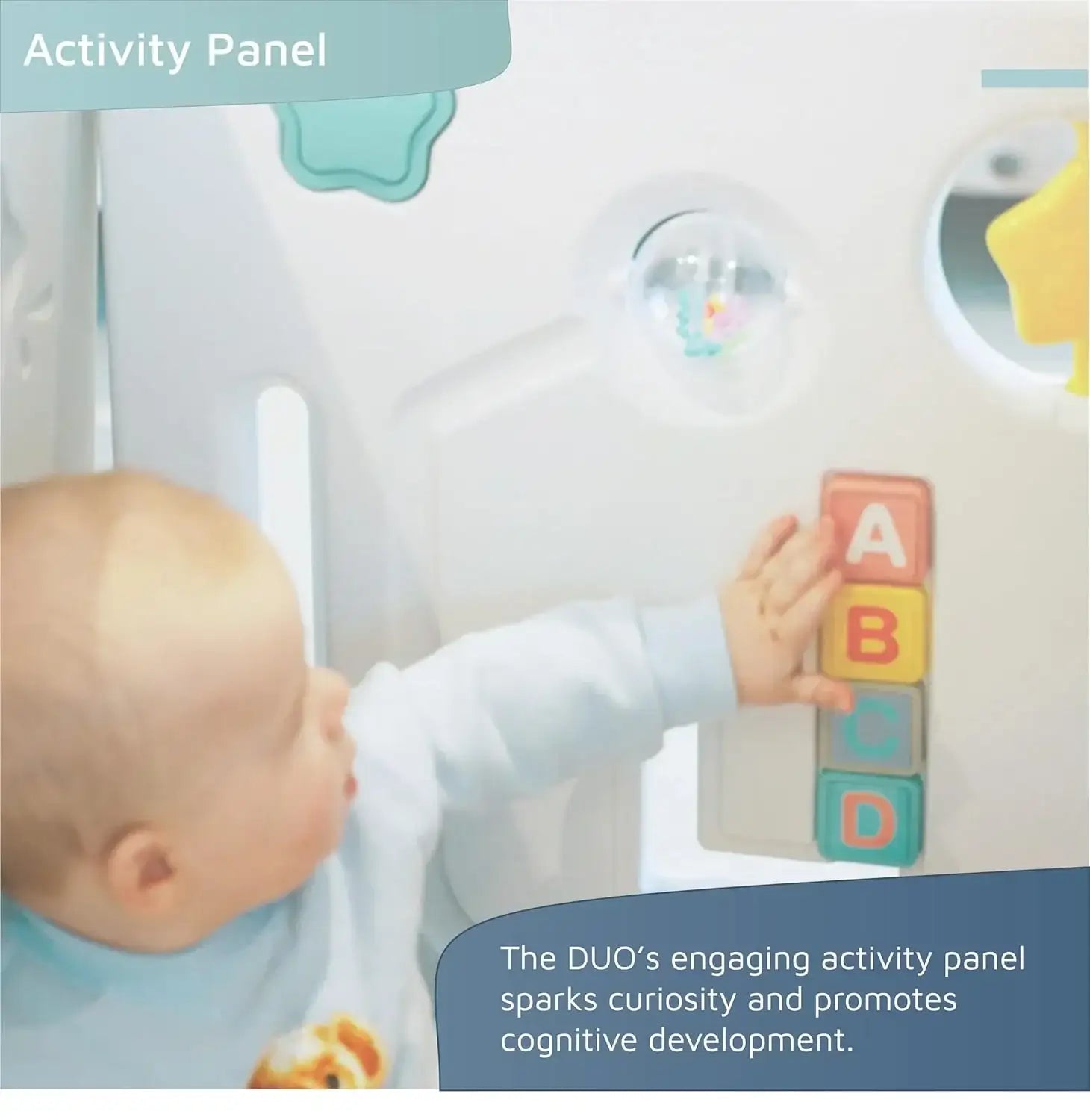 حاجز أطفال متعدد الاستخدامات من Venture – موديل All Star Duo باللون الرمادي، مع حصائر لعب وكرات لعب - Sooqja سوقجة