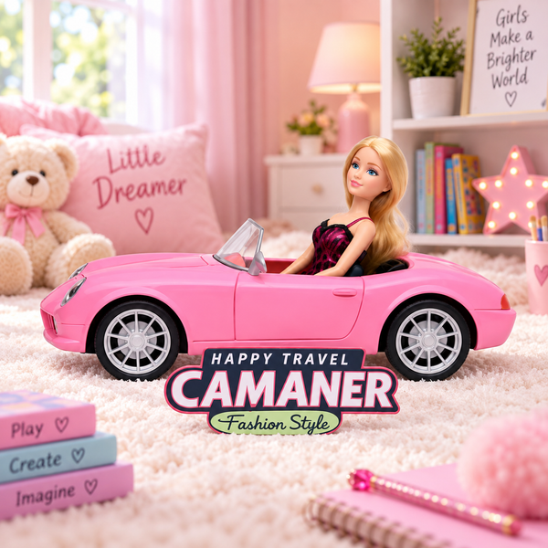 دمية CAMANER مع سيارة مكشوفة - تصميم أنيق وسفر ممتع