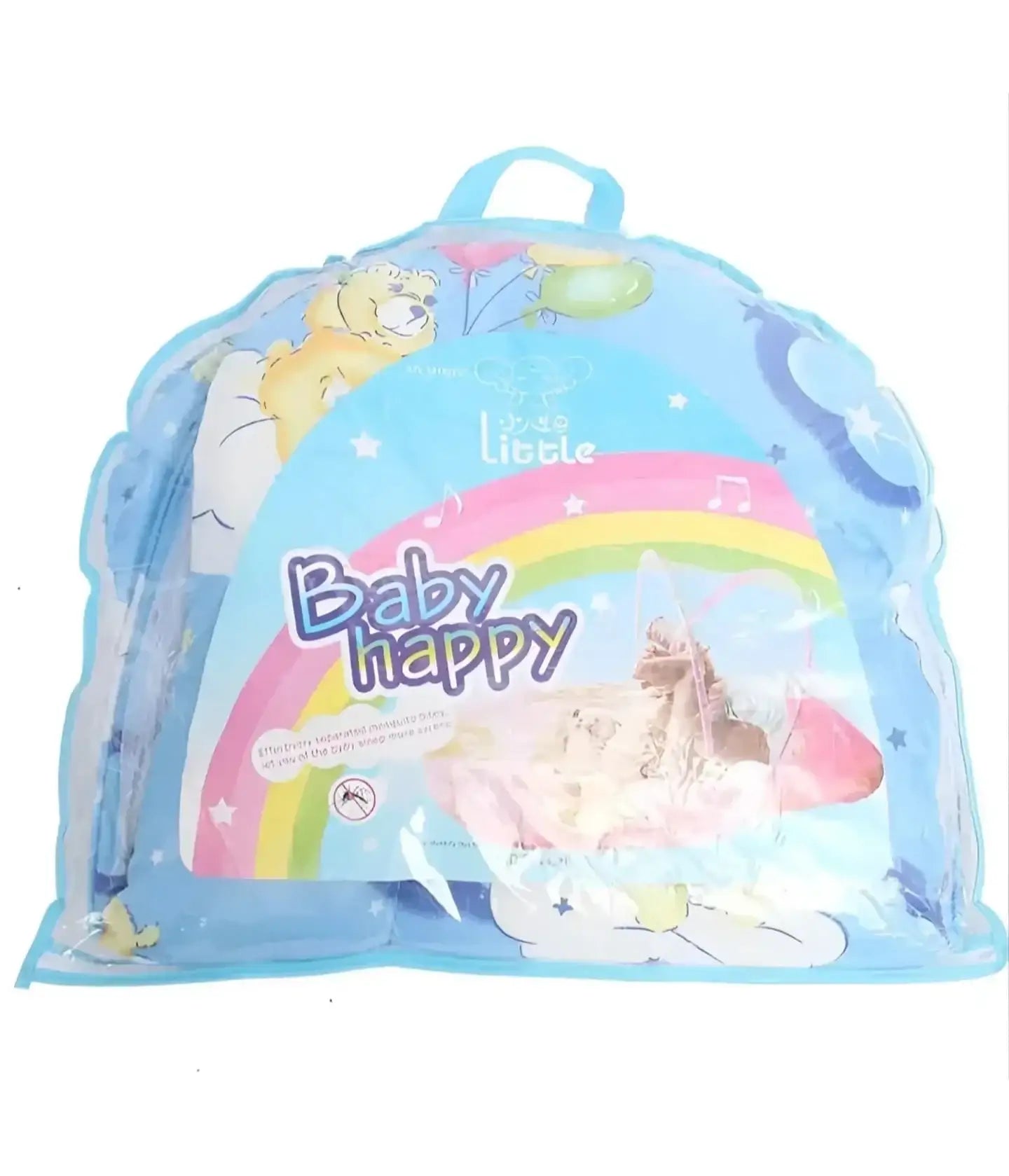 ناموسية بيبي هابي Baby Happy مع فرشة مبطنة للأطفال – لون زهري وازرق - Sooqja سوقجة