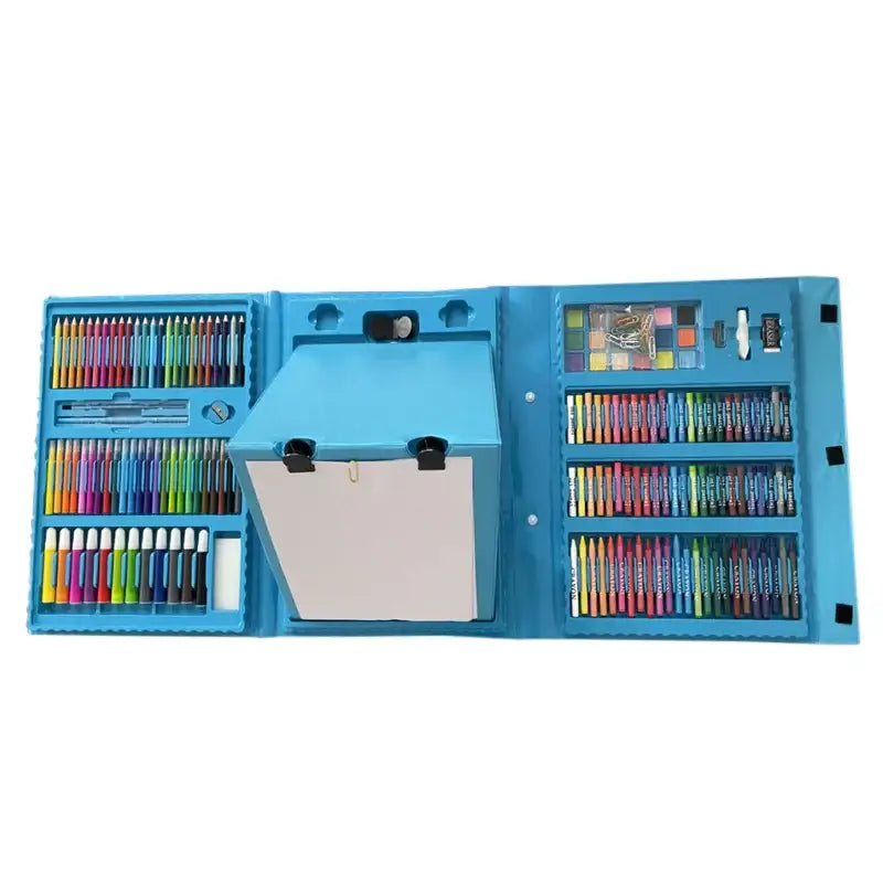 حقيبة الرسم الفني للأطفال - 208 قطعة (أزرق) - Sooqja سوقجة