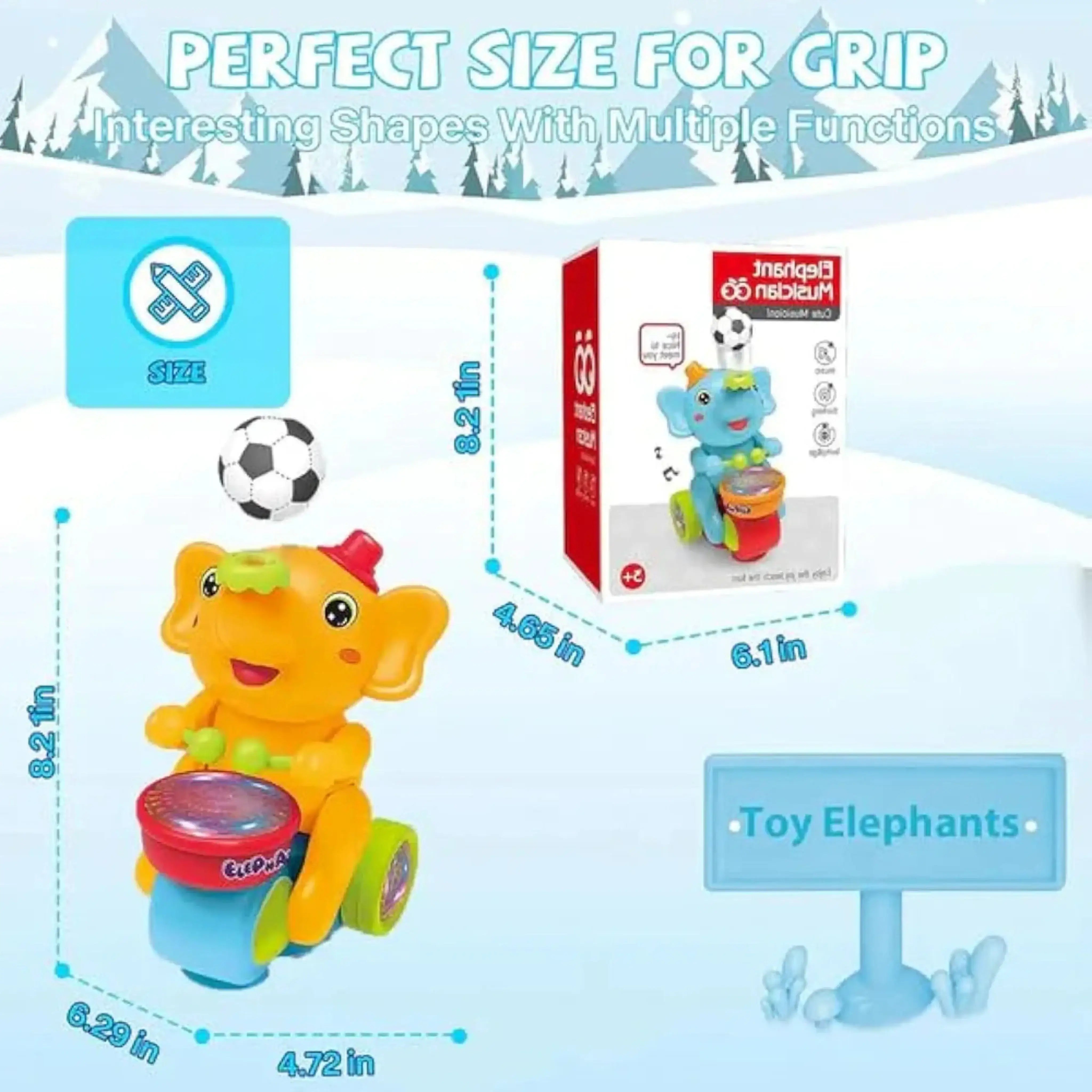 لعبة الفيل الموسيقية التفاعلية – مع الكرات ، الأضواء للأطفال - Sooqja سوقجة