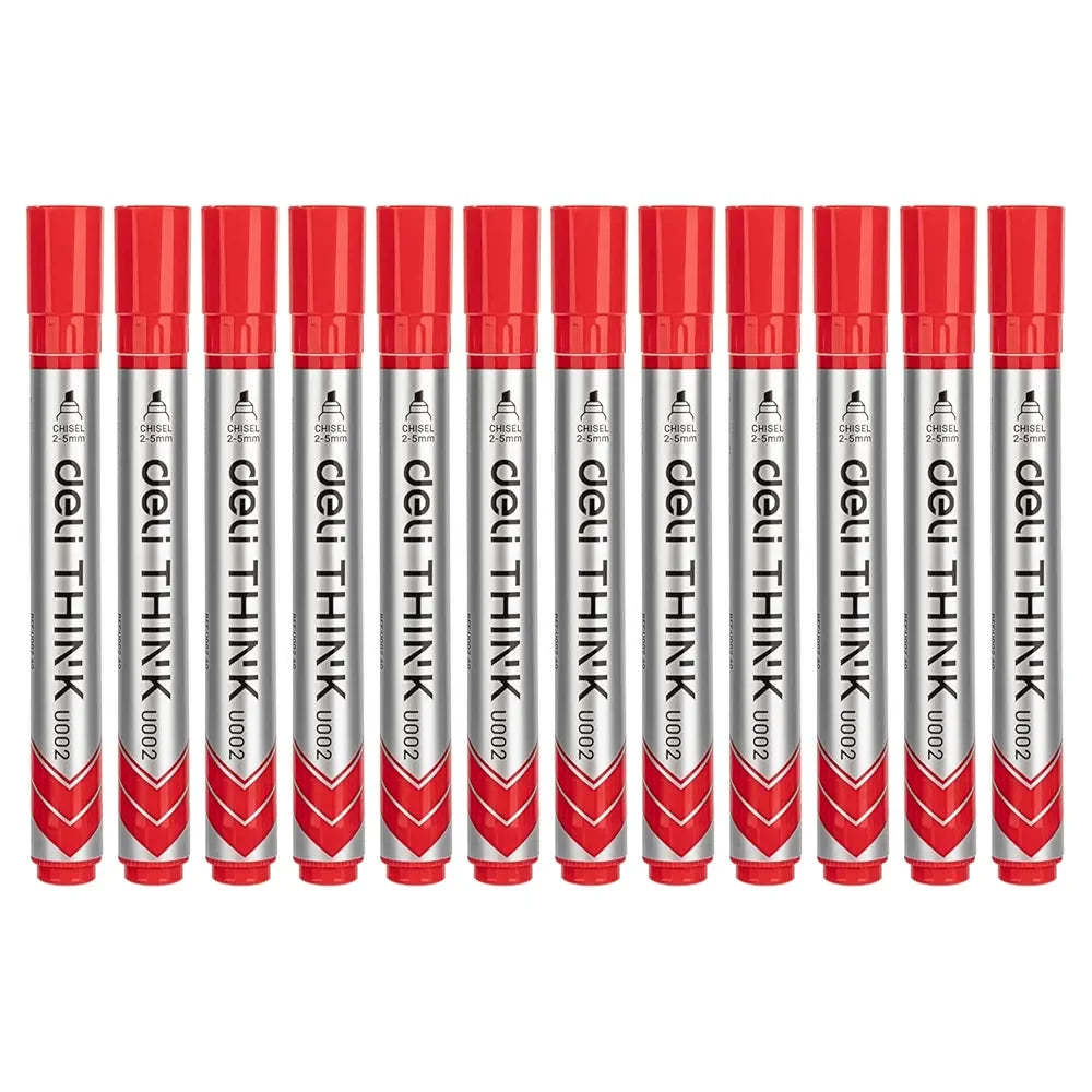 أقلام سبورة بيضاء Deli THINK Whiteboard marker) U002) , بألون الازرق والأحمر - Sooqja سوقجة
