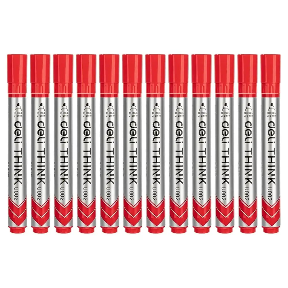 أقلام سبورة بيضاء Deli THINK Whiteboard marker) U002) , بألون الازرق والأحمر