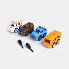 طقم تجميع سيارات للأطفال 4 في 1 - DIY Assemble Toys Series - Sooqja سوقجة