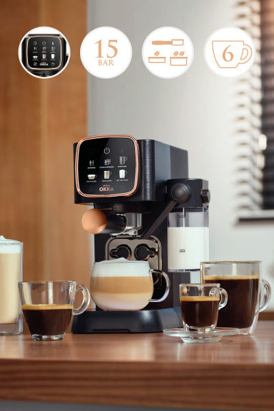 ماكينة صنع الإسبريسو OK0032 Okka Espresso Solo – تصميم أنيق وأداء احترافي