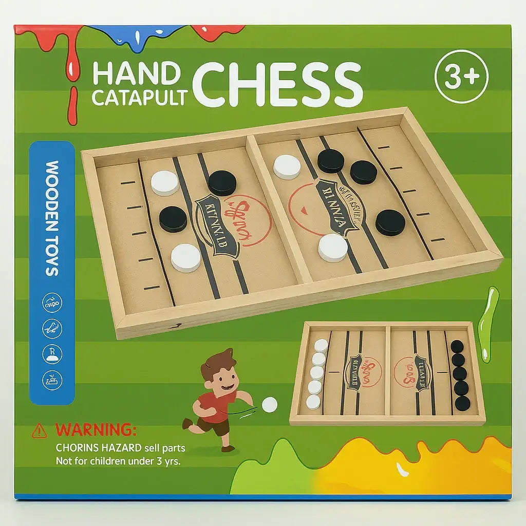 طاولة الهوكي / لعبة الشطرنج بالمقلاع اليدوي (Hand Catapult Chess)