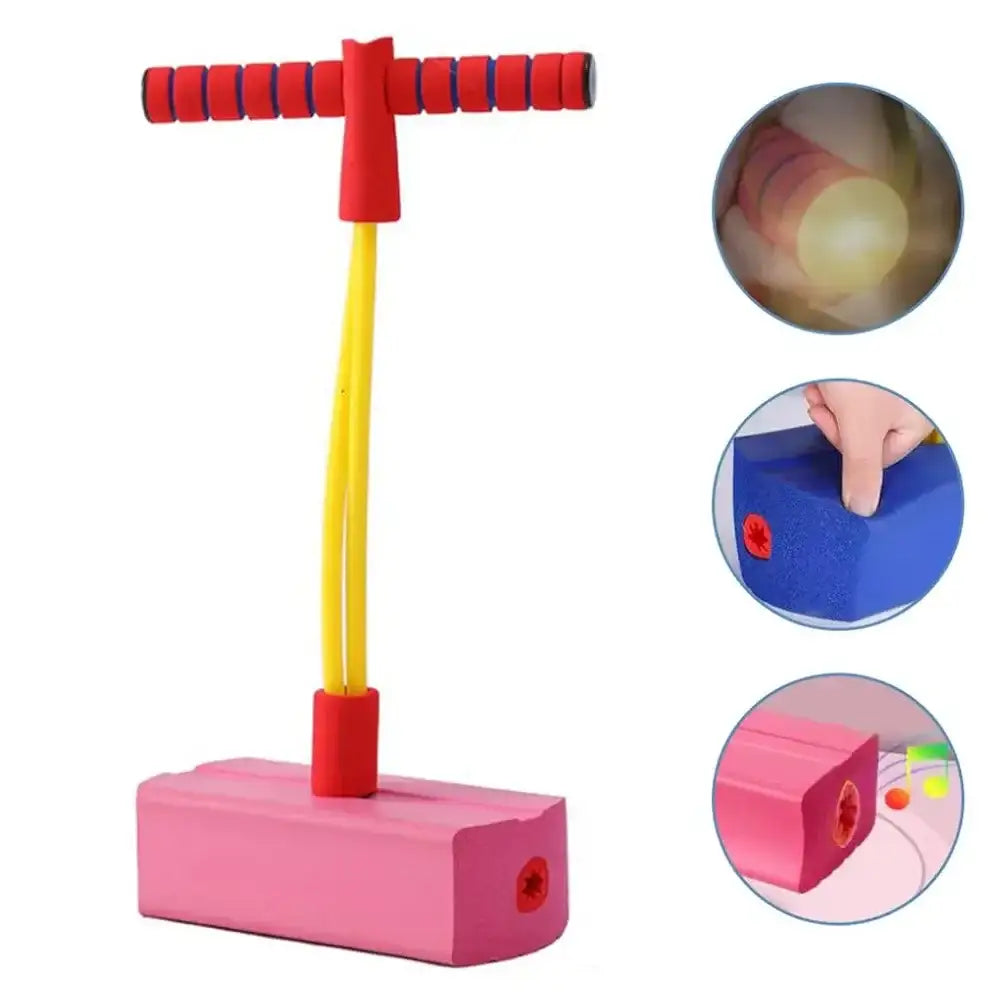 لعبة بوجو جامبر من الإسفنج للأطفال، عصي بوجو لتدريب الأطفال الصغار مع أصوات صرير، لعبة نطاطة للأولاد والبنات متوفرة بألون الازرق/الزهري - Sooqja سوقجة