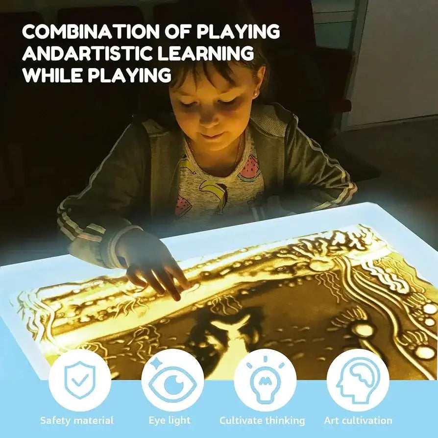 صندوق إضاءة الرسم الرملي - إبداع بلا حدود للأطفال ( زهري) - Sooqja سوقجة