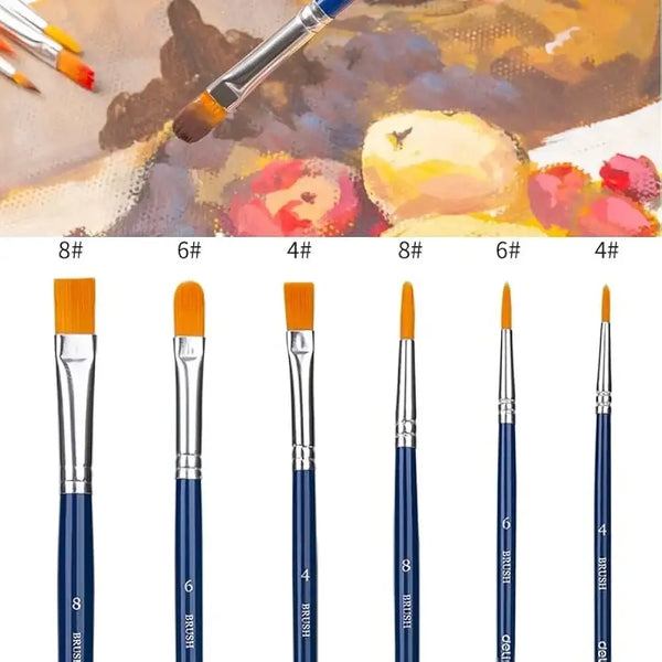 مجموعة فرش تلوين من ديلي (Deli) مكونة من 6 قطع، وهي مناسبة لمختلف أنواع الرسم