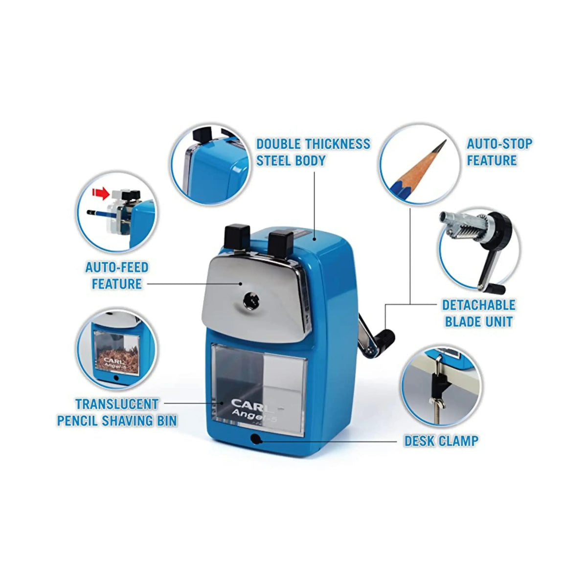 مبراة أقلام دوارة ( براي ) ديلي Deli Pencil Sharpener