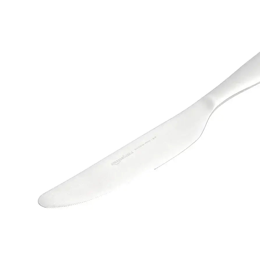 طقم أدوات مائدة أمازون بيسكس من الفولاذ المقاوم للصدأ، ساتان مطفي، مكون من 20 قطعة - خدمة لأربعة أشخاص، رمادي - Sooqja سوقجة