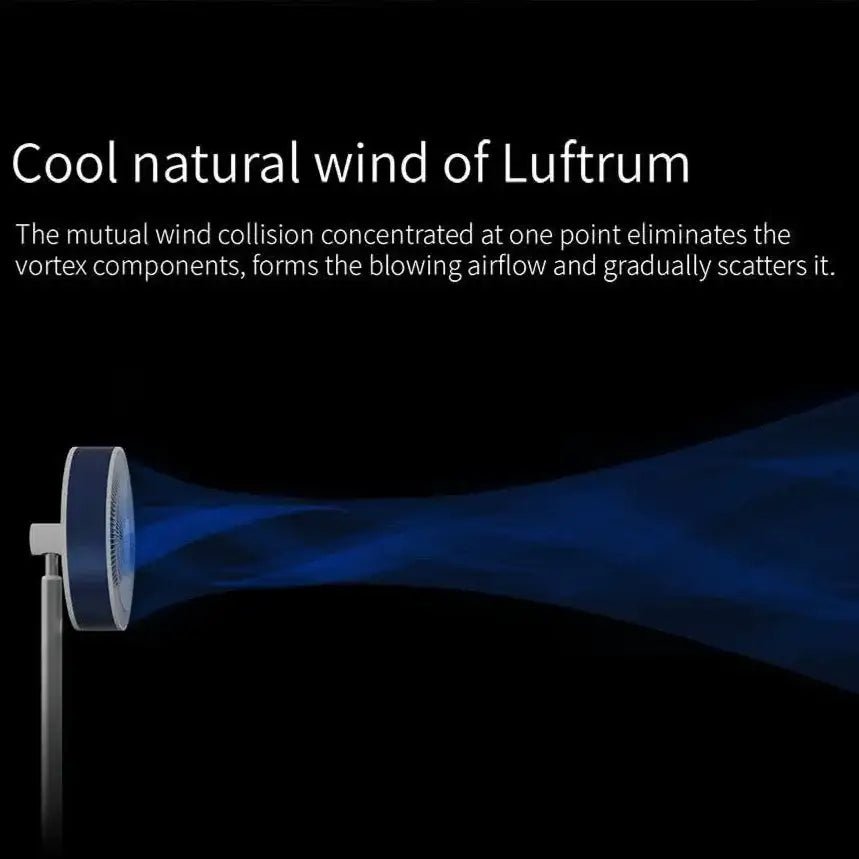 مروحة LUFTTRUM الزرقاء الكريستالية - تجربة تبريد فاخرة وأنيقة