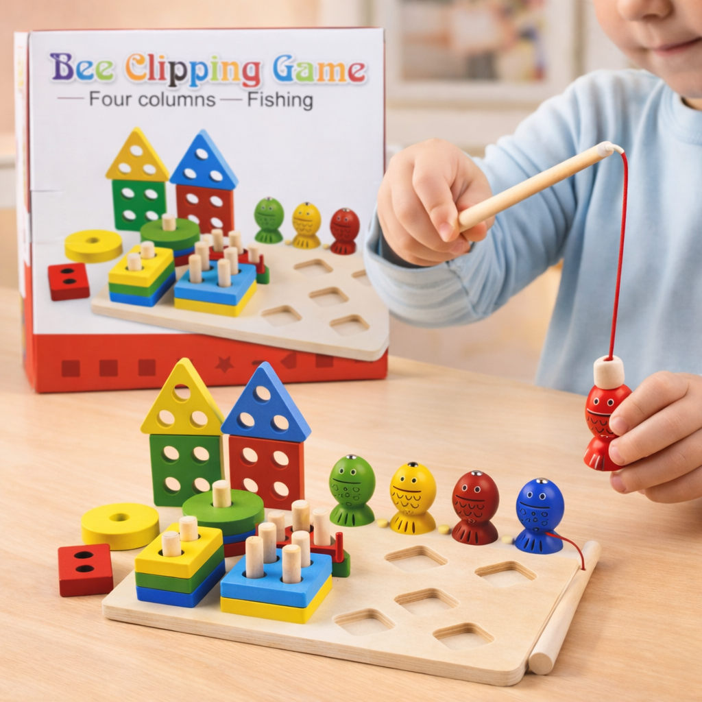 لعبة Bee Clipping Game الخشبية للأطفال