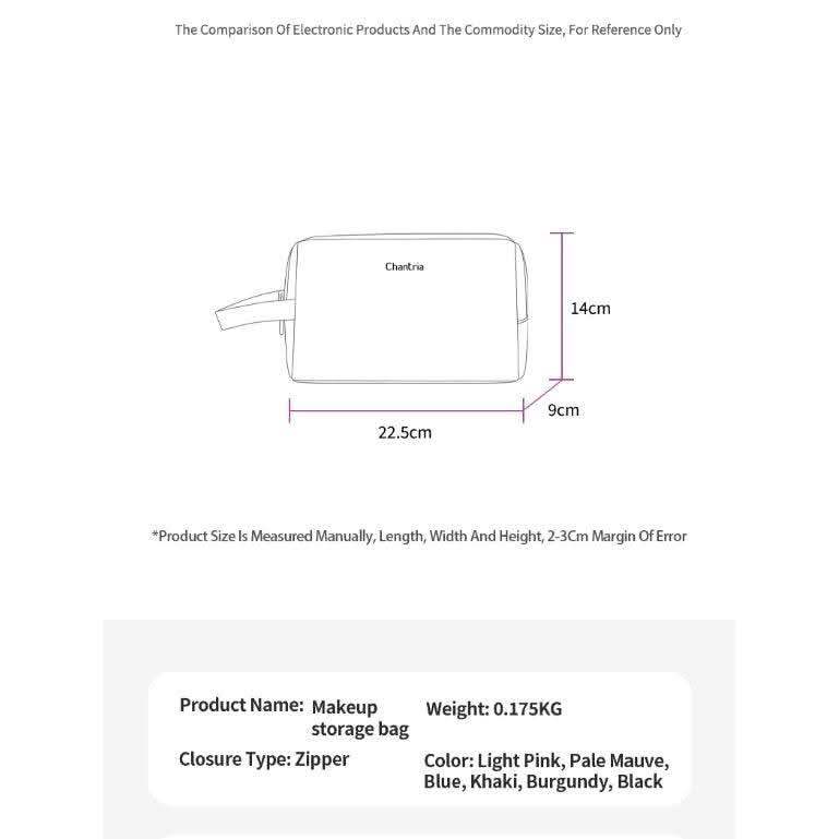 شانترا CB00637-حقيبة مكياج للسفر للنساء ، حقيبة مستحضرات تجميل ، منظم مقاوم للماء ، حقيبة أدوات الزينة ، صغيرة ومتينة ، متعددة المساحات - Sooqja سوقجة