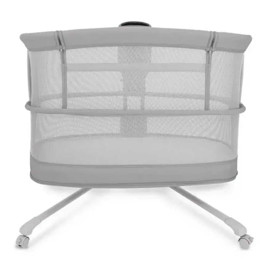 ماستيلا Mastela - سرير أطفال مع مظلة وارتفاع قابل للتعديل وعجلات دوارة - رمادي - Sooqja سوقجة