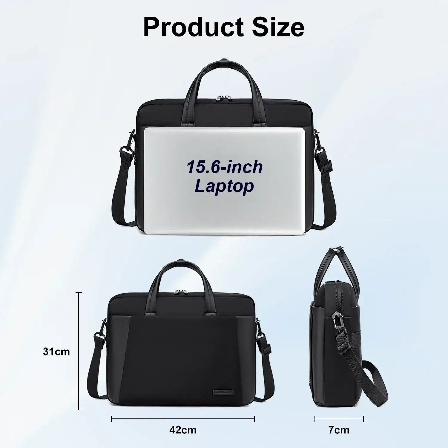 حقيبة كتف Chantria مناسبة للاب توب GWB00848 متوفرة بألون الأسود والبيج/Chantria Laptop Shoulder Bag GWB00848 Available in Black and Beige - Sooqja سوقجة