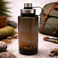 زجاجات مياه بلاستيكية من طراز Ozark Trail بسعة 1000 مل مع فم واسع وغطاء قلاب