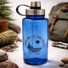 زجاجات مياه بلاستيكية من طراز Ozark Trail بسعة 1000 مل مع فم واسع وغطاء قلاب