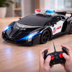 سيارة شرطة  بالتحكم عن بعد بمقياس 1:12 من JUNYUAN - للمتعة والإثارة